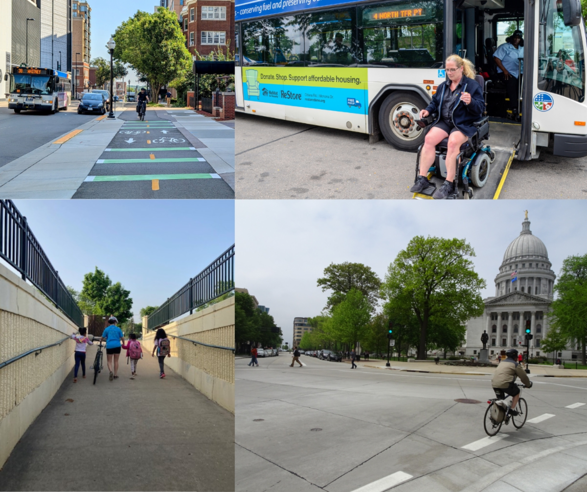 Transportation scenes from around Madison, Wisconsin