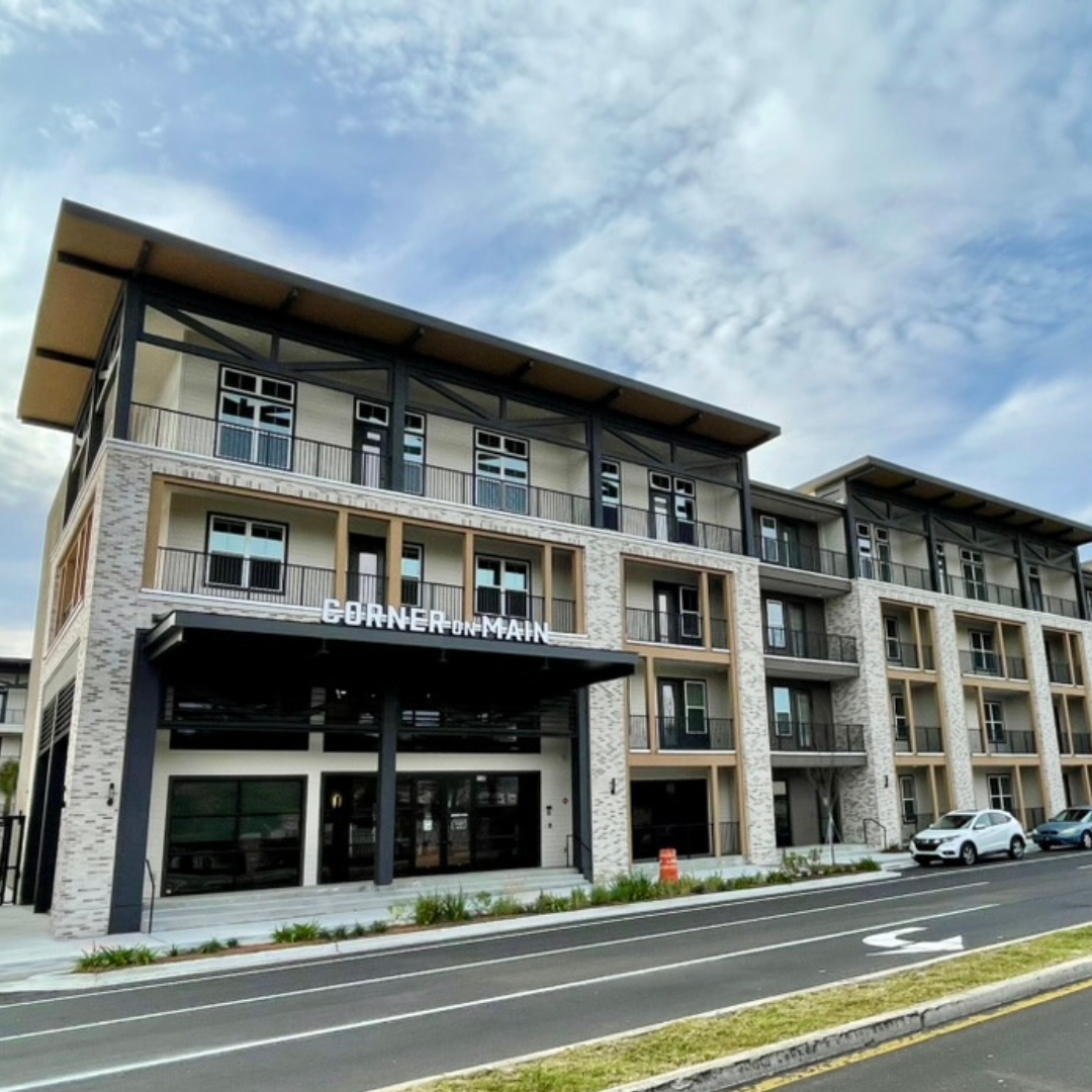 exterior of corner on main retail space 