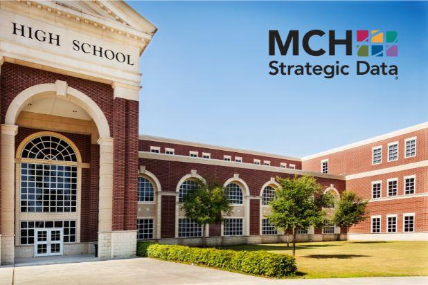 High School Building with MCH Strategic Data Logo