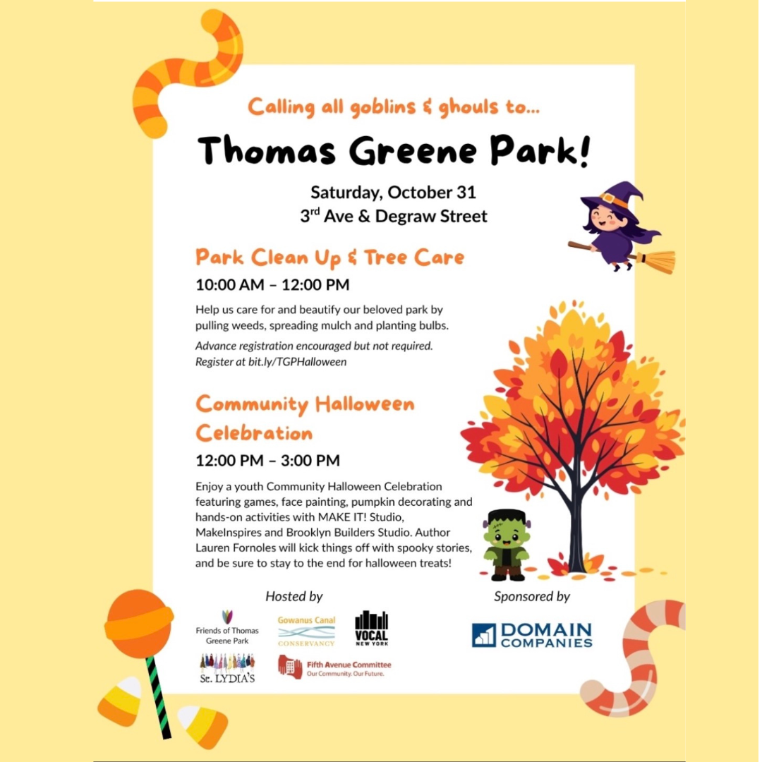 Thomas Greene Park Community Halloween Celebration, Saturday, Oct 31, 12 to 3 PM