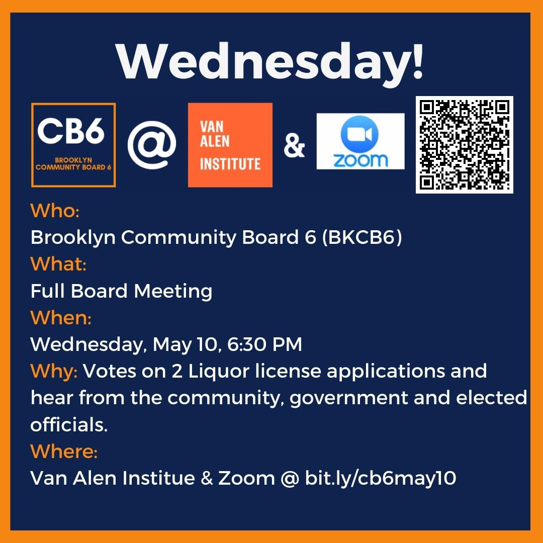 Full Board Meeting Wednesday May, 10, 630 PM