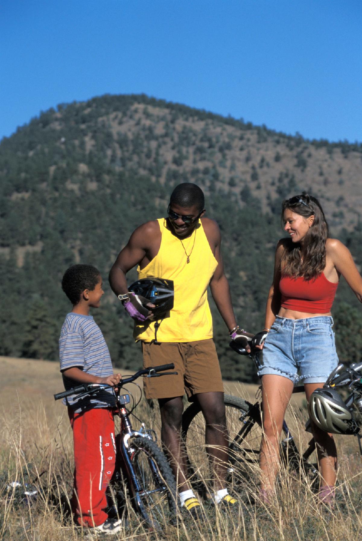 Multi Ethnic Family Mountain Biking