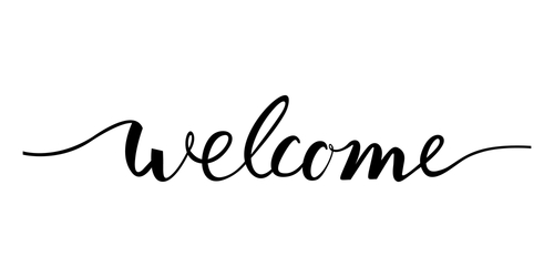 welcome lettering text. Modern calligraphy style illustration.