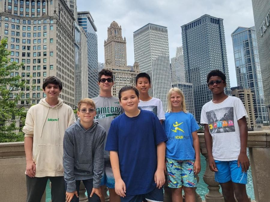 young teens pictures against Chicago skyline