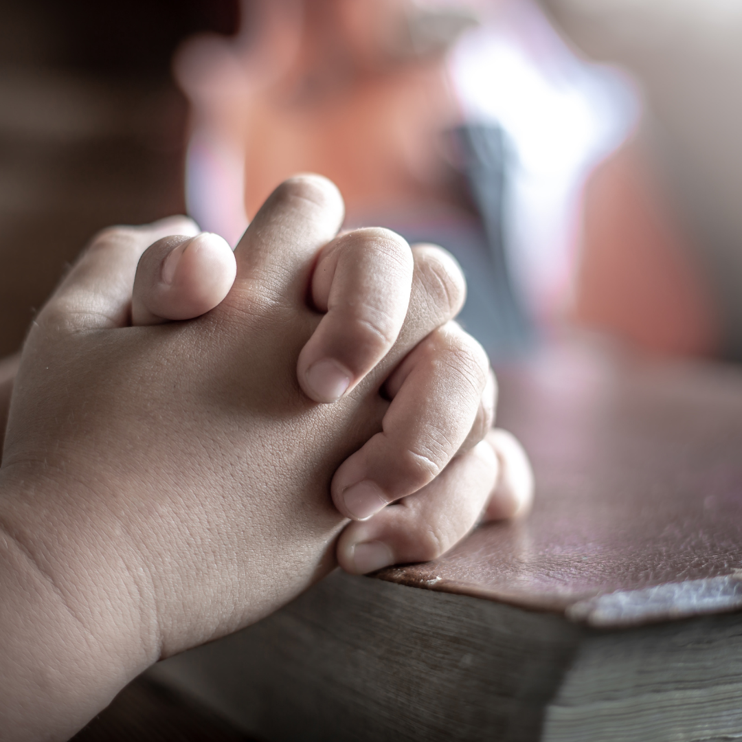 young child's handle in prayer 
