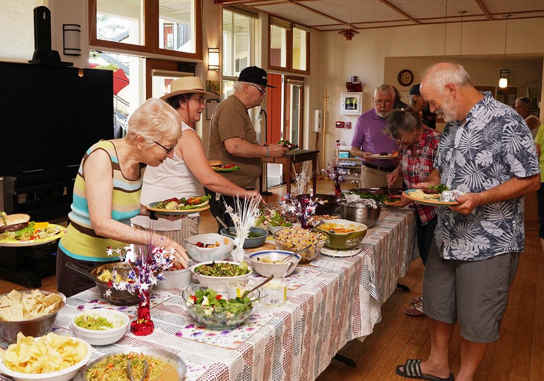 potluck serving table