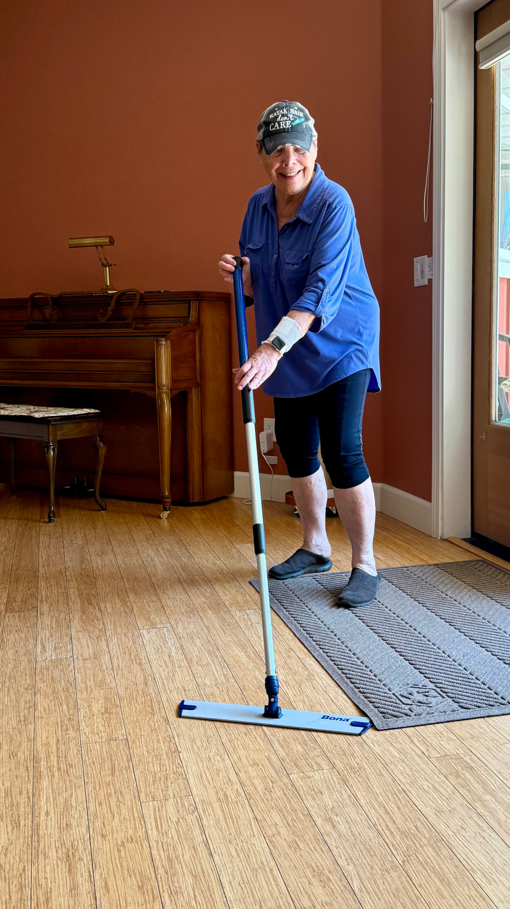 Jacque mopping CH floor