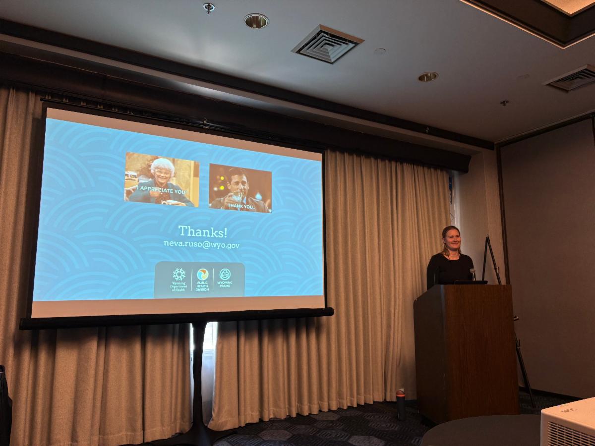 Wyoming PRAMS presenting at the CityMatCH conference on Navigating the Uncertainty of PRAMS, Lessons Learned and Creating a Contingency Plan.