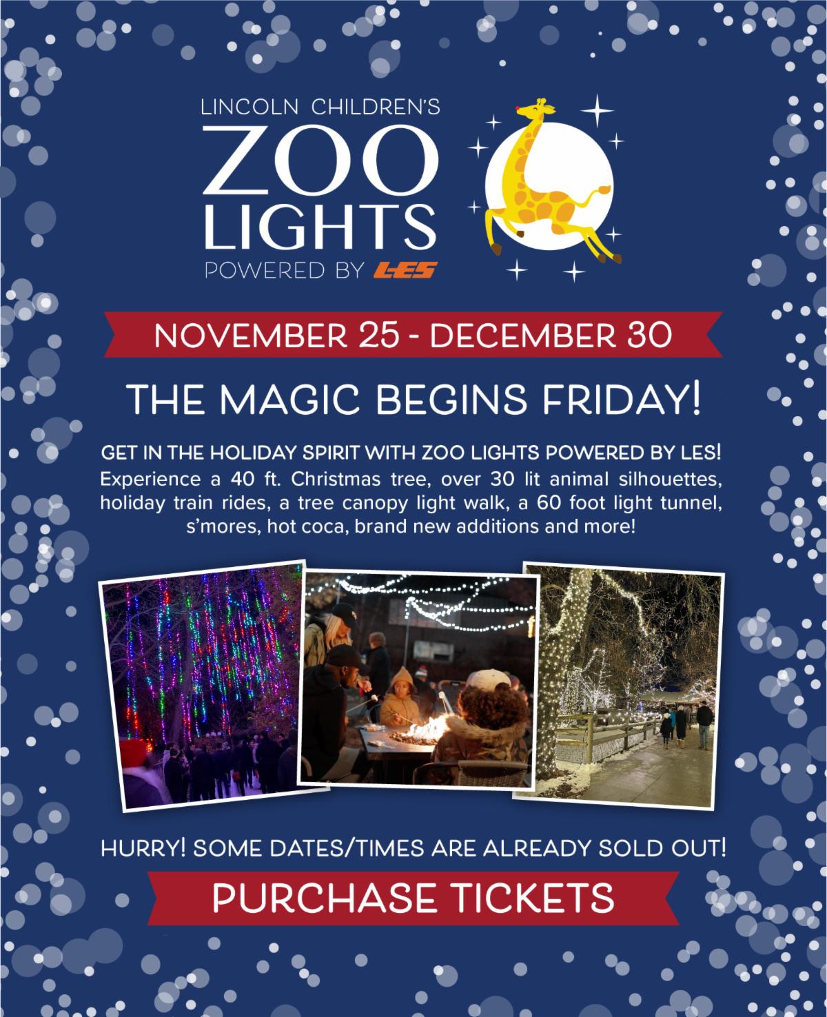 Zoo Lights Powered by LES starts Friday!