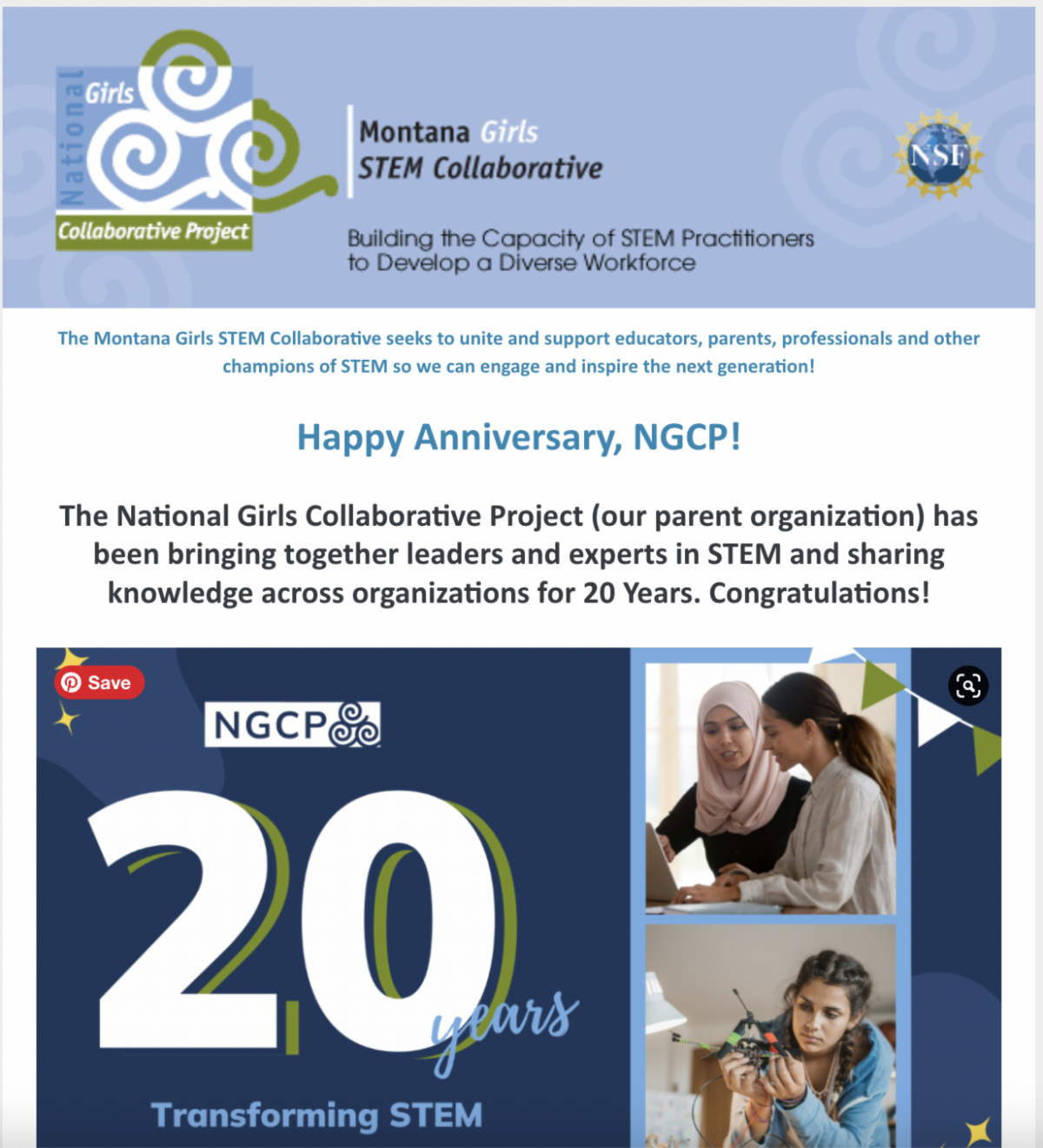 MT Girls STEM Collaborative Newsletter