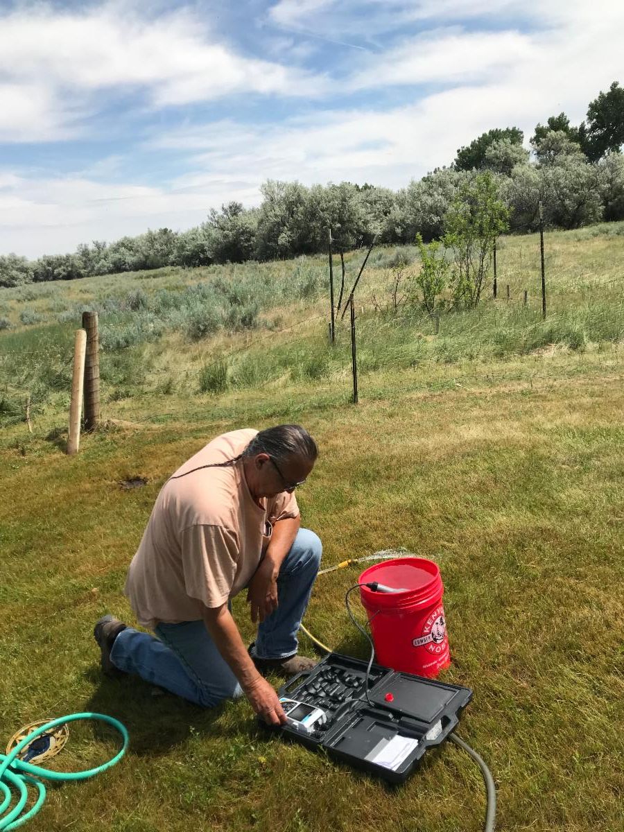 John Doyle works in the field