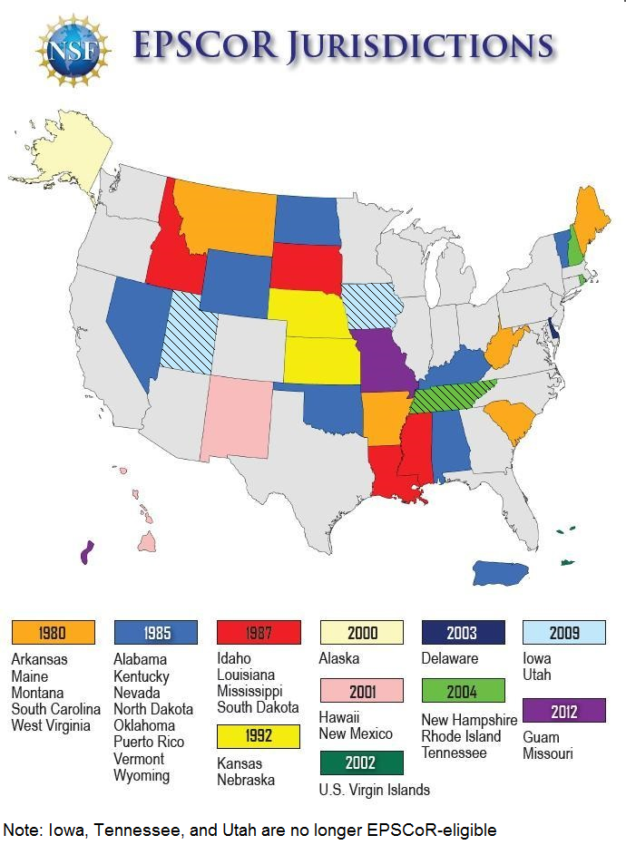 Map of EPSCoR Jurisdictions