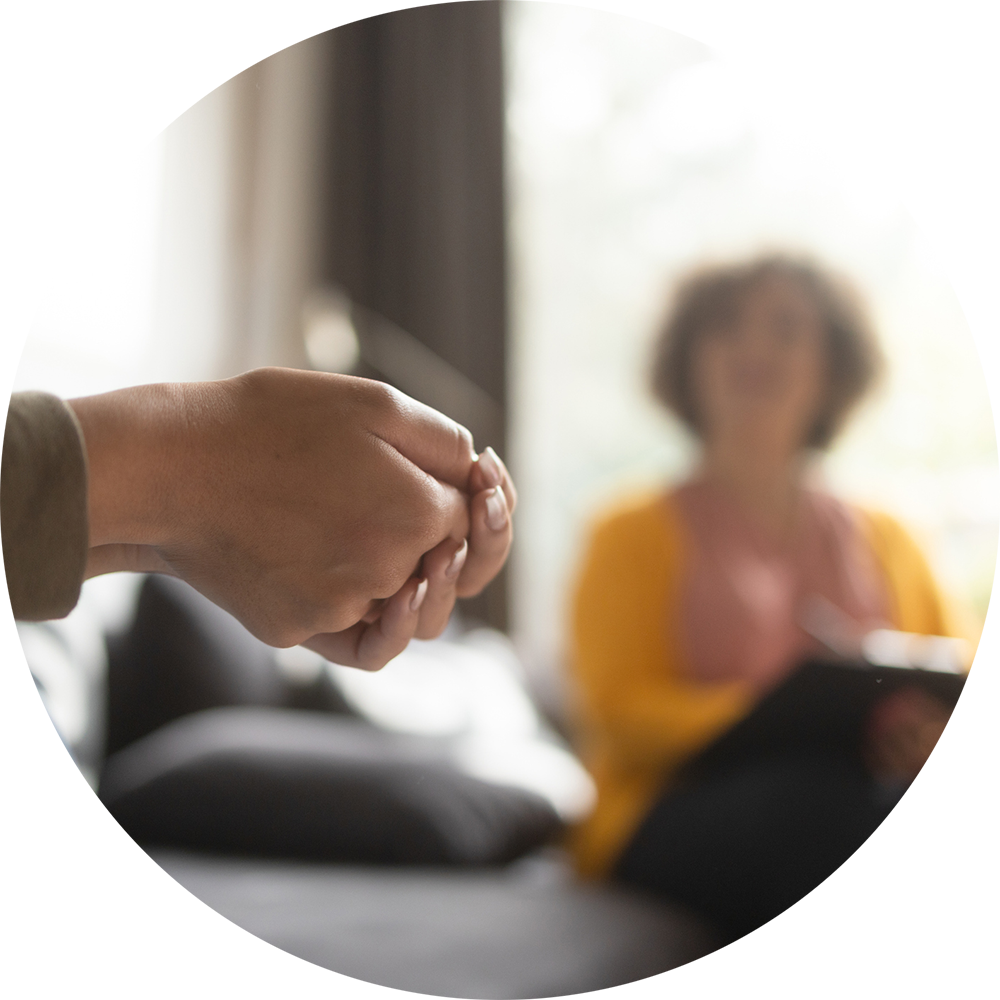 A teen girl in psychotherapy stock photo