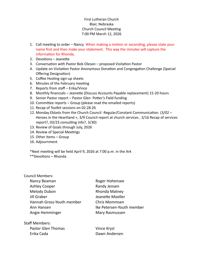 Council Minutes