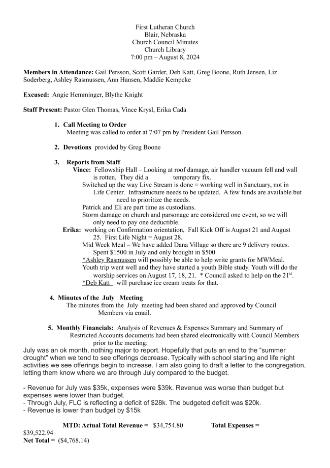 Council Minutes