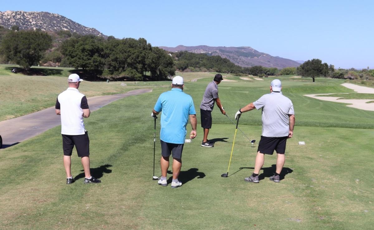 Four golfers at the CalAPA 2022 golf event at the Journey at Pechanga in Temecula.
