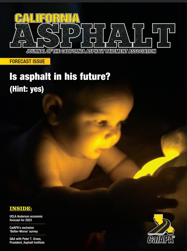 Cover of CalAPA California Asphalt magazine, 2023 Forecast Issue