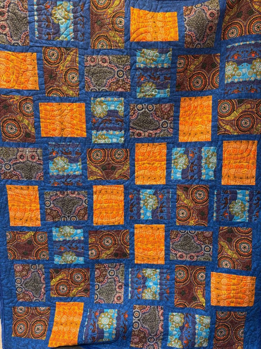 Australian Bounty blue and orange quilt