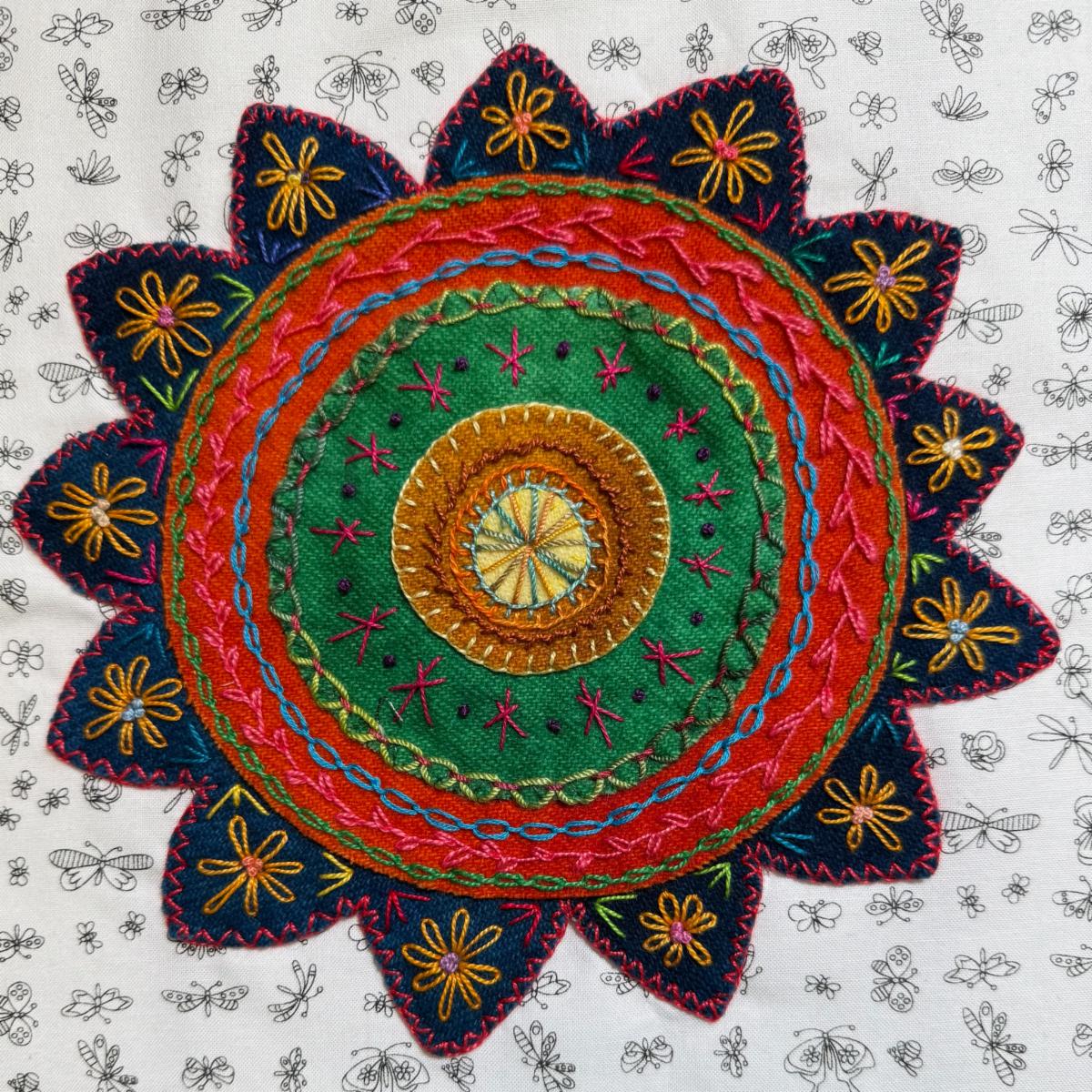 Embroidered flower detail 10
