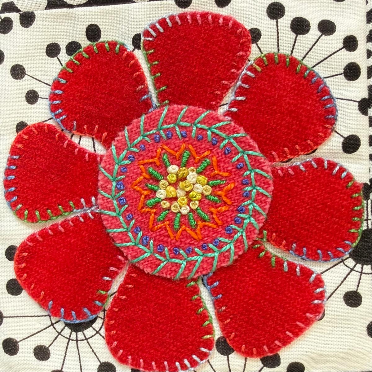 Embroidered flower detail 8
