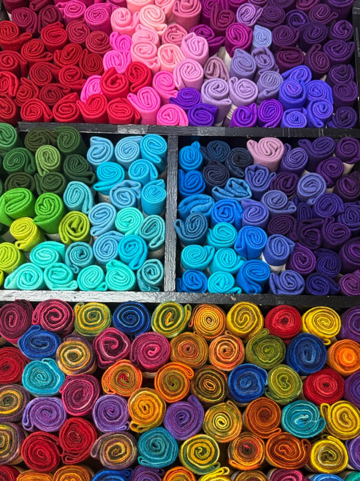 Colorful wool rolls
