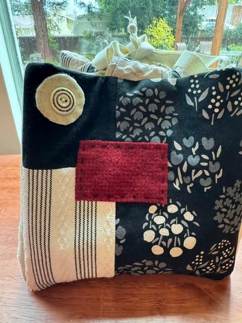 Black and cream patchwork Rice Bag