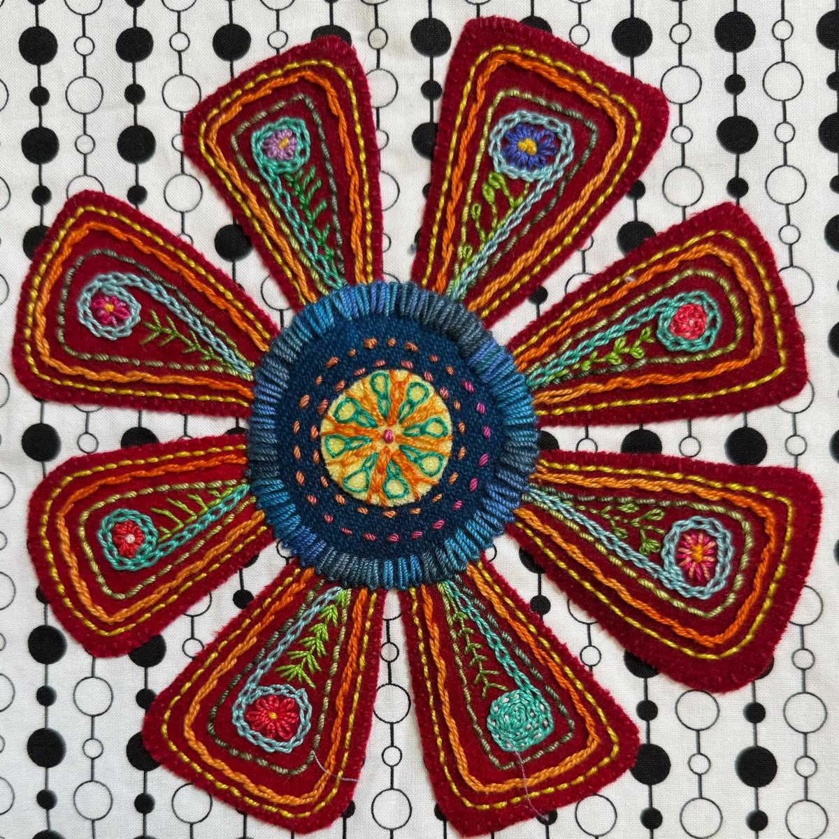 Embroidered flower detail 7