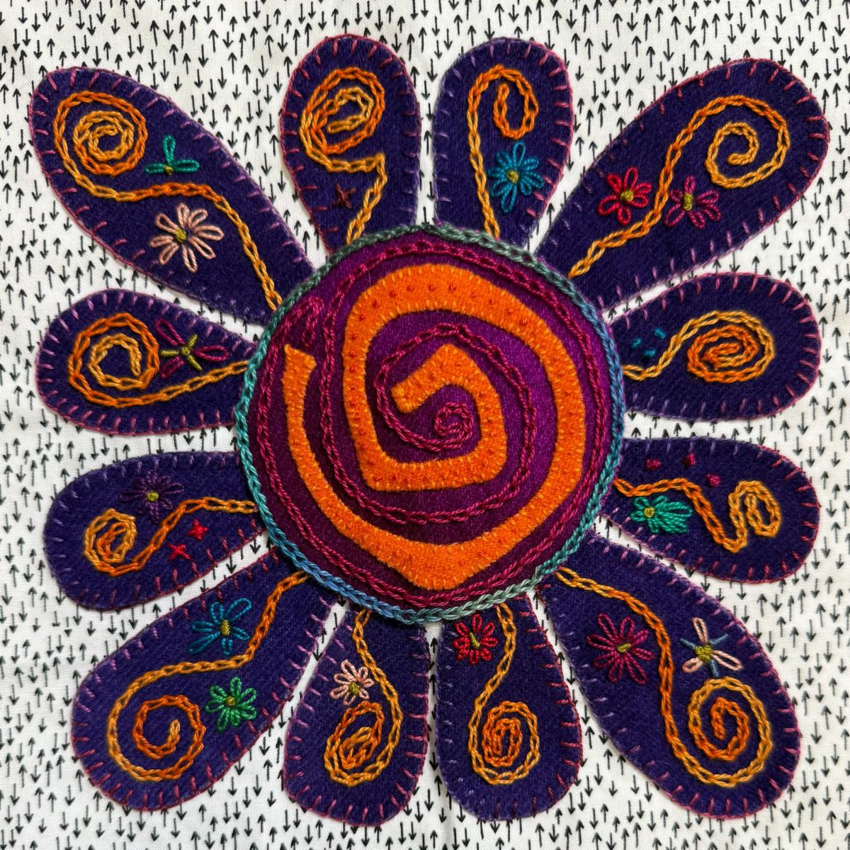 Embroidered flower detail 9