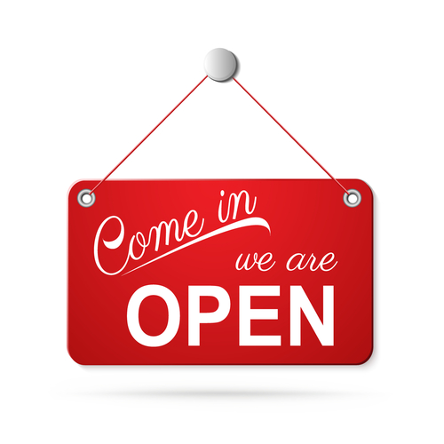 red open sign on white eps10