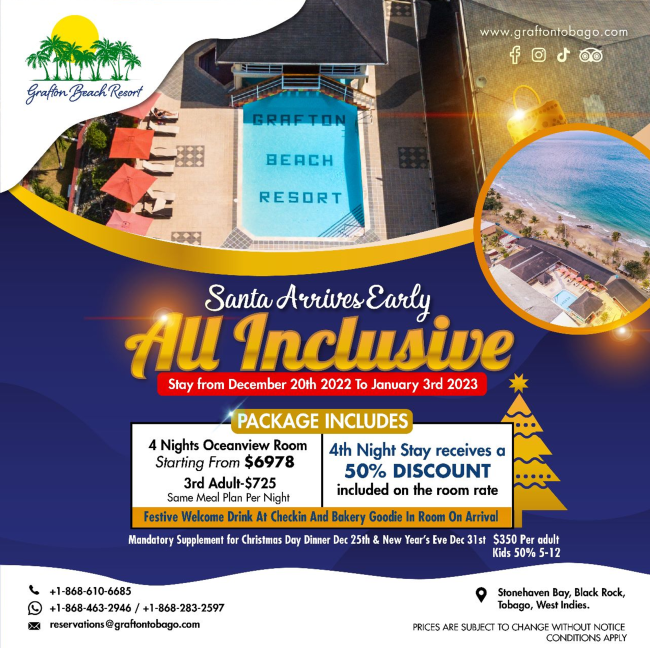 Resort December Program Christmas All Inclusive Package at Grafton Beach Resort