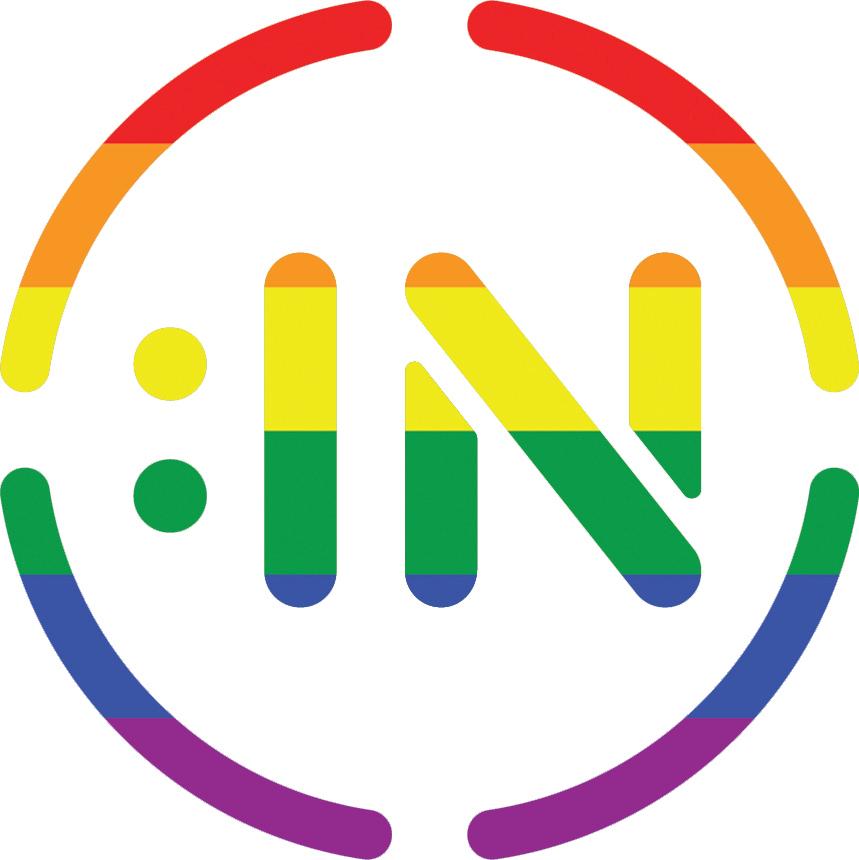 :IN icon in rainbow colors