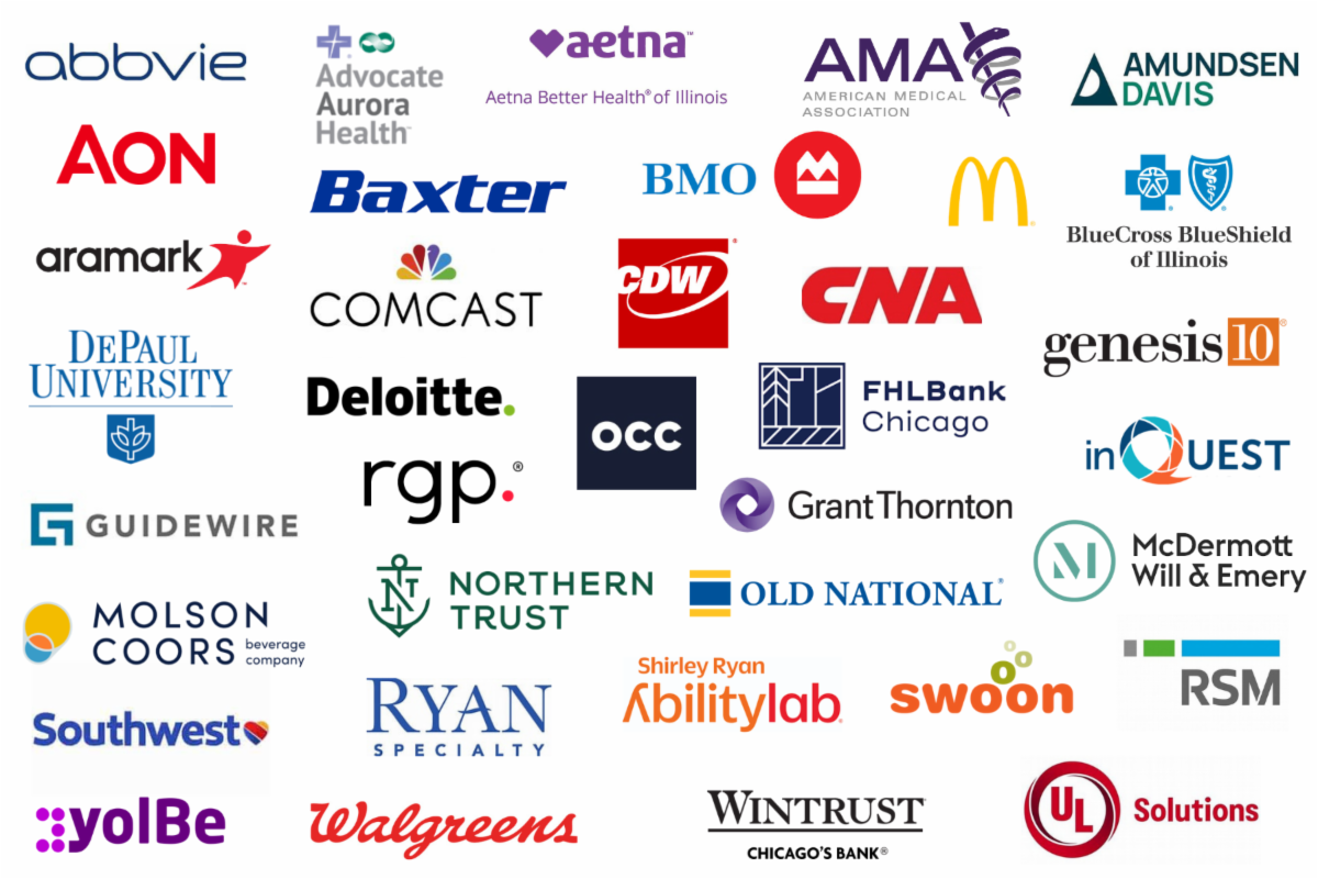 Block of logos of DisabilityIN Chicagoland Partners