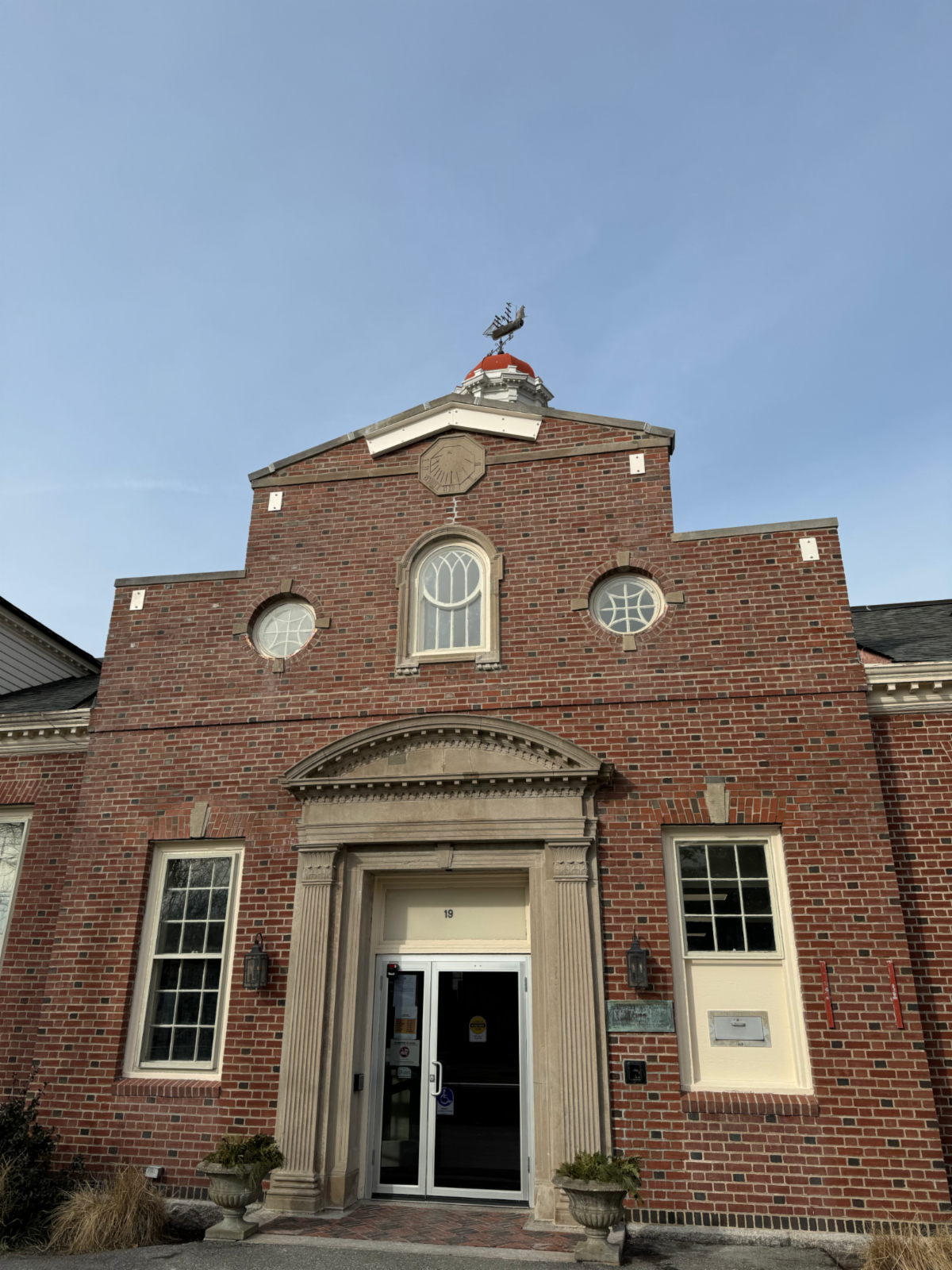 front of the library