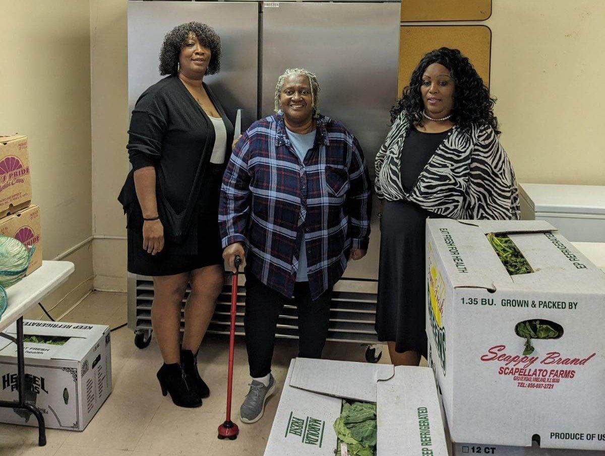 Housing Authority of Plainfield Food Pantry  Left to right Manager ,Renada Smith Logistical Coordinator, Rose Diggs  Joanne Hollis Gardens Resident Association President, Avonell BergenPhillips