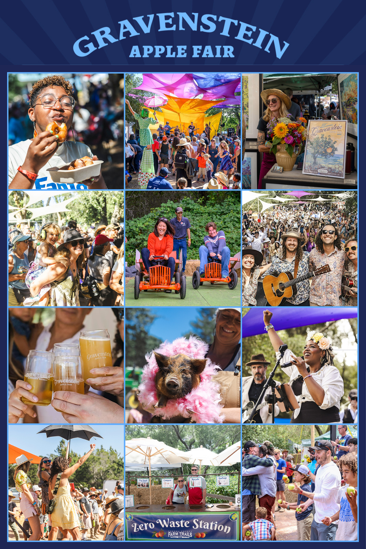 photo collage of gravenstein apple fair