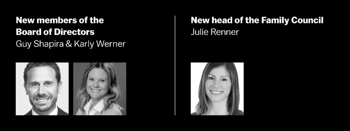 New members of the Board of Directors: Guy Shapira and Karly Werner / New head of the Family Council: Julie Renner