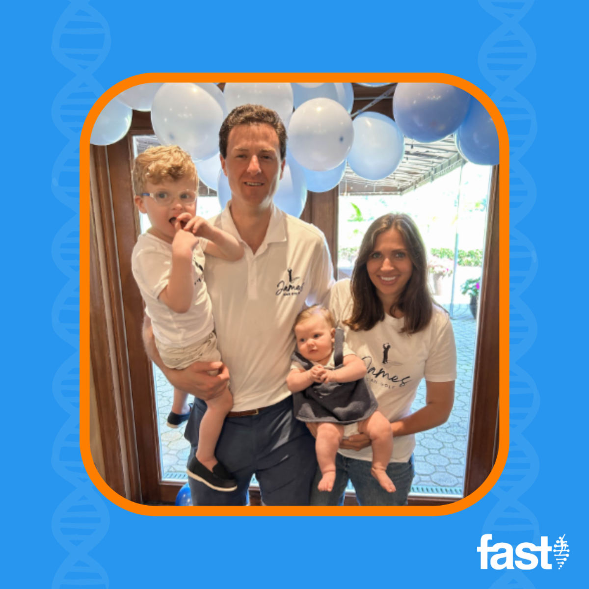 Photo of James with his family