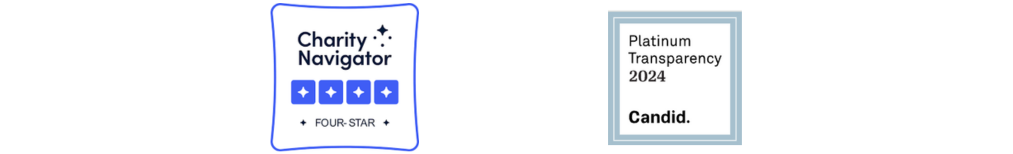 Charity Navigator 4-star, Candid Platinum Transparency 2024