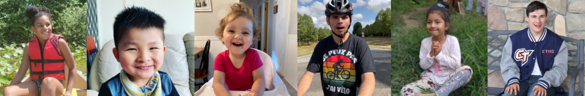 Six children with Angelman syndrome are pictured