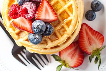 waffles with fruit