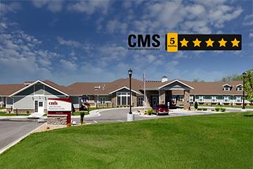 Lake Stockton Healthcare Facility building and five gold stars