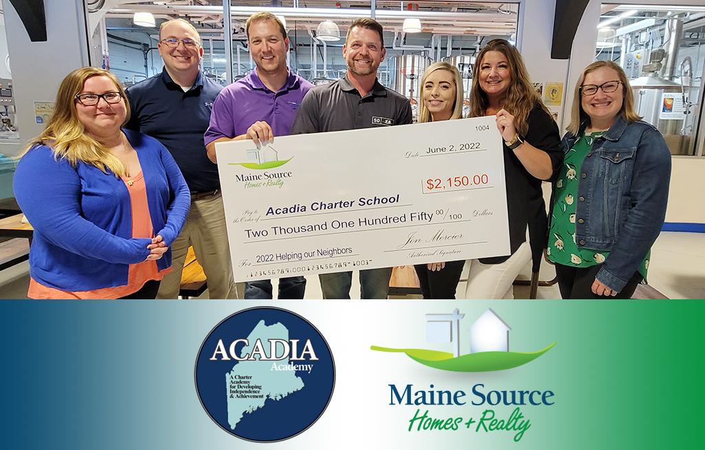 Maine Source Homes & Realty Donates 2,150 to ACADIA Charter School