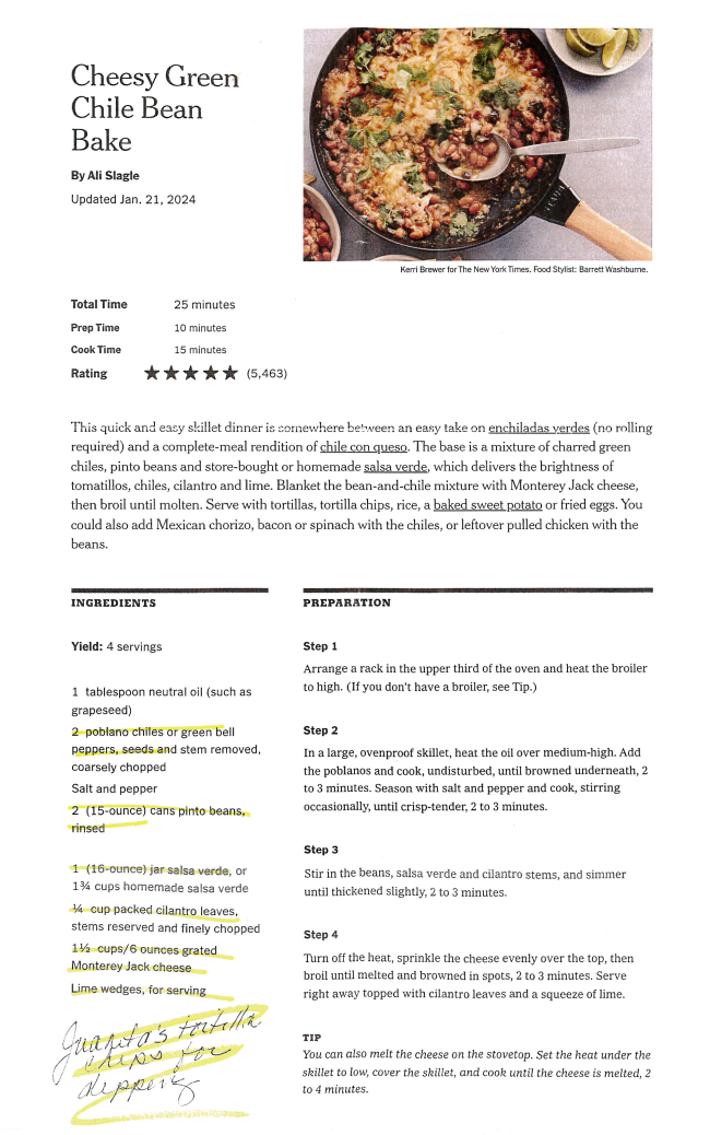 Cheesy Green Chile Bean Bake