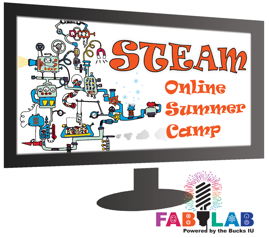 STEAM Online Summer Camp with a contraption shown on a computer screen