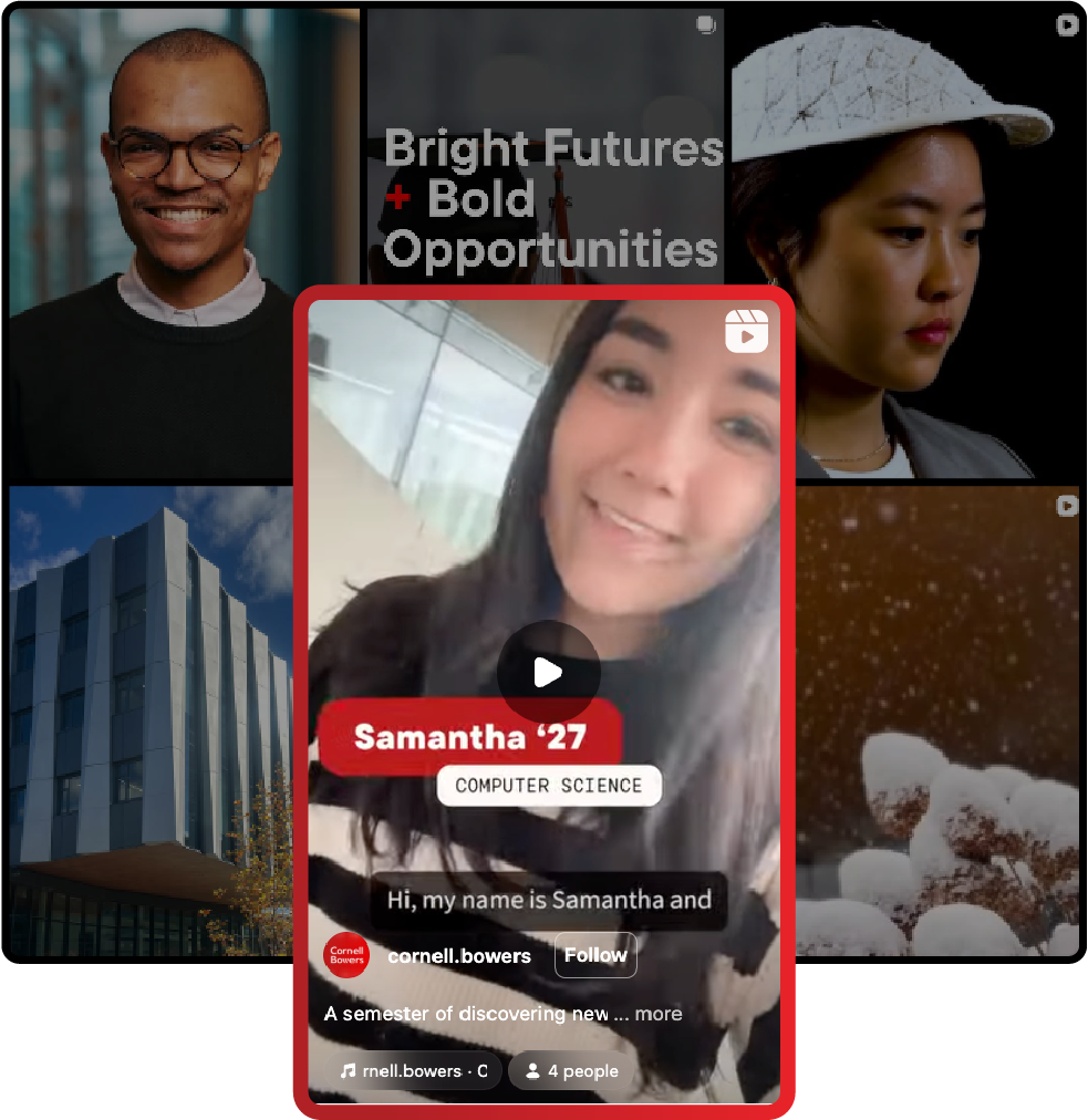 A photo grid showing various Instagram posts.