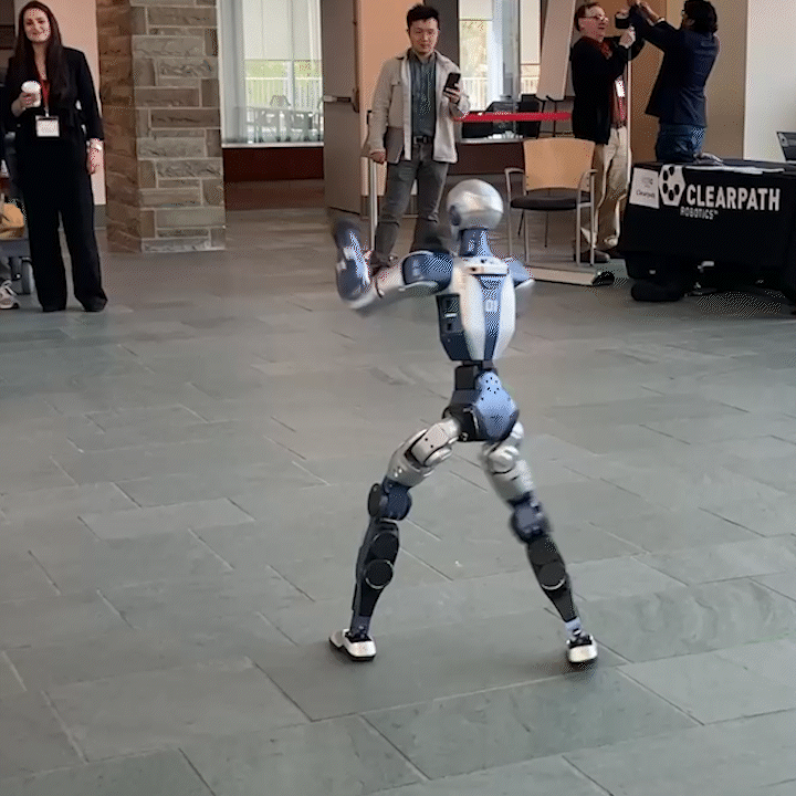 A video loop showing a robot boxing