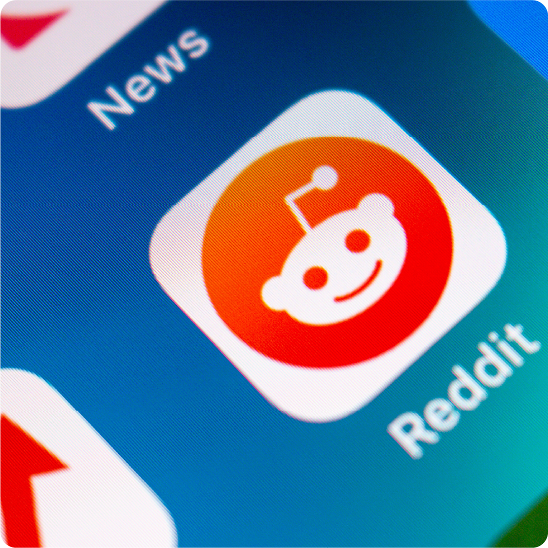 A smart phone screen showing the Reddit app. Shuttestock