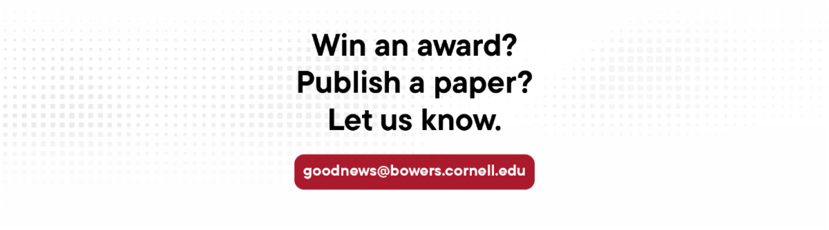 Win an award Publish a paper Let us know goodnews@cis.cornell.edu