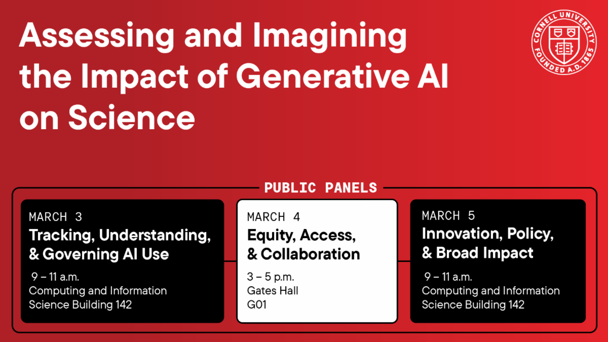 A graphic promoting a series of public panels.