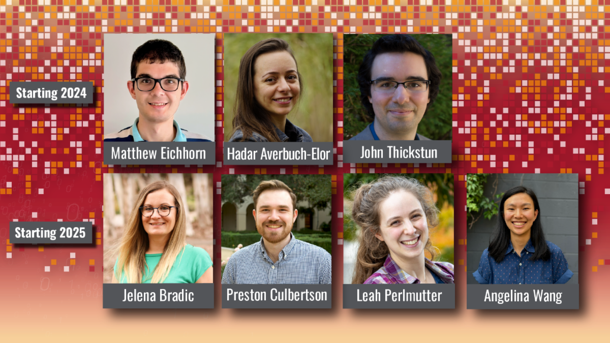 A color graphic showing 7 new Bowers CIS faculty members